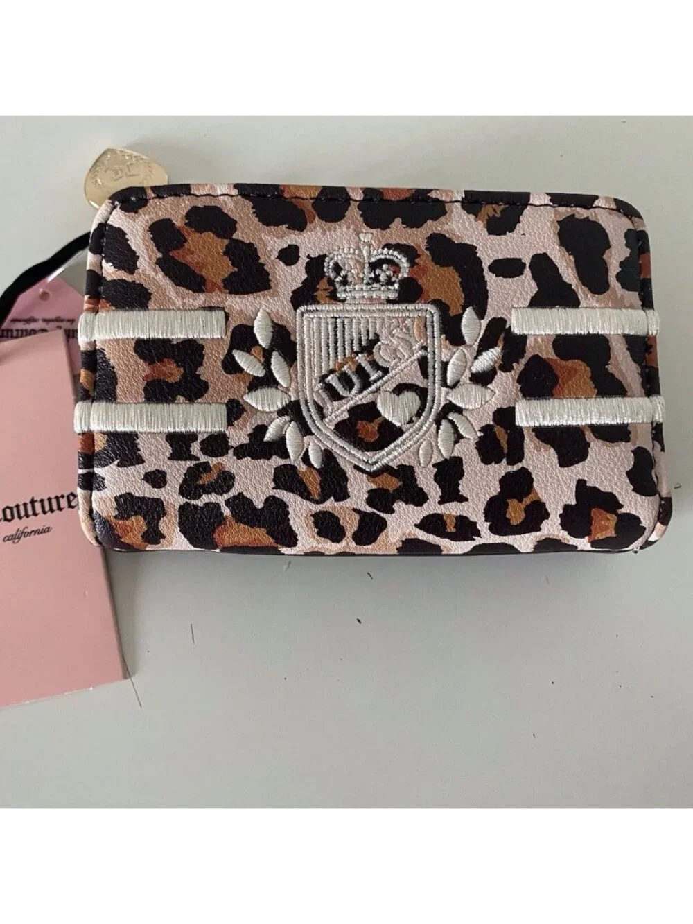 Juicy Couture Leopard Print Prep‎ School Wallet W/Heart Charm NEW